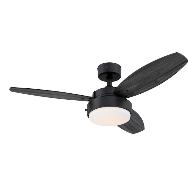 Westinghouse Ceiling Fan Indoor 42In Alloy LED MtBlack Rvrs 3-Bld Char/RvrBd Opl Fr Glass 7305000 - main